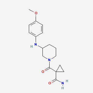 molecular formula C17H23N3O3 B6054549 1-({3-[(4-methoxyphenyl)amino]-1-piperidinyl}carbonyl)cyclopropanecarboxamide 