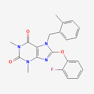 molecular formula C21H19FN4O3 B6054553 8-(2-fluorophenoxy)-1,3-dimethyl-7-(2-methylbenzyl)-3,7-dihydro-1H-purine-2,6-dione CAS No. 696615-49-3