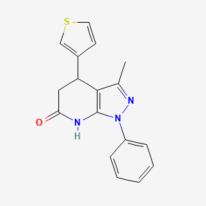 molecular formula C17H15N3OS B6054557 3-methyl-1-phenyl-4-(3-thienyl)-1,4,5,7-tetrahydro-6H-pyrazolo[3,4-b]pyridin-6-one 