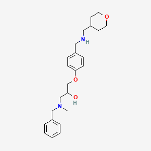 molecular formula C24H34N2O3 B6054576 1-[benzyl(methyl)amino]-3-(4-{[(tetrahydro-2H-pyran-4-ylmethyl)amino]methyl}phenoxy)-2-propanol 