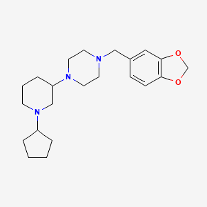 molecular formula C22H33N3O2 B6054578 1-(1,3-benzodioxol-5-ylmethyl)-4-(1-cyclopentyl-3-piperidinyl)piperazine 