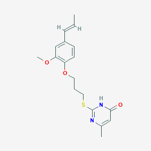 molecular formula C18H22N2O3S B6054583 2-({3-[2-methoxy-4-(1-propen-1-yl)phenoxy]propyl}thio)-6-methyl-4-pyrimidinol 