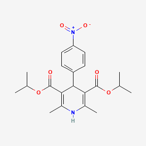 molecular formula C21H26N2O6 B6054588 diisopropyl 2,6-dimethyl-4-(4-nitrophenyl)-1,4-dihydro-3,5-pyridinedicarboxylate CAS No. 21829-10-7