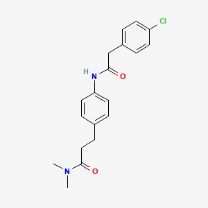 molecular formula C19H21ClN2O2 B6054591 3-(4-{[(4-chlorophenyl)acetyl]amino}phenyl)-N,N-dimethylpropanamide 
