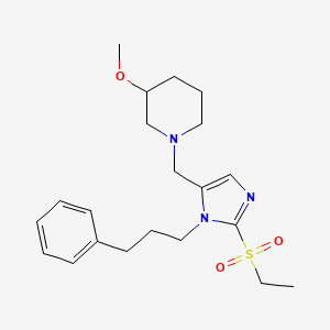 molecular formula C21H31N3O3S B6054607 1-{[2-(ethylsulfonyl)-1-(3-phenylpropyl)-1H-imidazol-5-yl]methyl}-3-methoxypiperidine 
