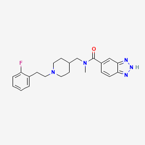 molecular formula C22H26FN5O B6054622 N-({1-[2-(2-fluorophenyl)ethyl]-4-piperidinyl}methyl)-N-methyl-1H-1,2,3-benzotriazole-5-carboxamide 