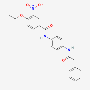 molecular formula C23H21N3O5 B6054626 4-ethoxy-3-nitro-N-{4-[(phenylacetyl)amino]phenyl}benzamide 