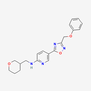 molecular formula C20H22N4O3 B6054633 5-[3-(phenoxymethyl)-1,2,4-oxadiazol-5-yl]-N-(tetrahydro-2H-pyran-3-ylmethyl)-2-pyridinamine 