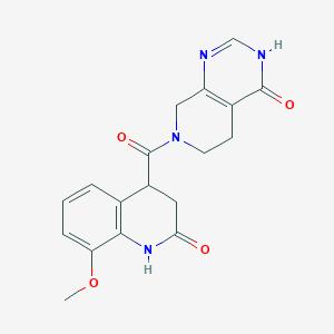 molecular formula C18H18N4O4 B6054651 7-[(8-methoxy-2-oxo-1,2,3,4-tetrahydroquinolin-4-yl)carbonyl]-5,6,7,8-tetrahydropyrido[3,4-d]pyrimidin-4(3H)-one 