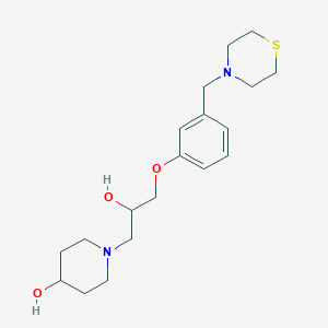molecular formula C19H30N2O3S B6054678 1-{2-hydroxy-3-[3-(4-thiomorpholinylmethyl)phenoxy]propyl}-4-piperidinol 
