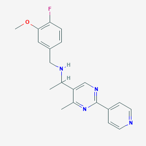 molecular formula C20H21FN4O B6054679 (4-fluoro-3-methoxybenzyl){1-[4-methyl-2-(4-pyridinyl)-5-pyrimidinyl]ethyl}amine 