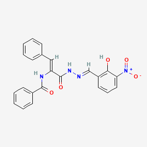 molecular formula C23H18N4O5 B6054685 N-(1-{[2-(2-hydroxy-3-nitrobenzylidene)hydrazino]carbonyl}-2-phenylvinyl)benzamide 
