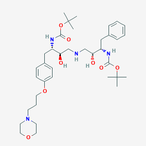 molecular formula C37H58N4O8 B060547 tert-butyl N-[(2S,3R)-3-hydroxy-4-[[(2R,3S)-2-hydroxy-3-[(2-methylpropan-2-yl)oxycarbonylamino]-4-[4-(3-morpholin-4-ylpropoxy)phenyl]butyl]amino]-1-phenylbutan-2-yl]carbamate CAS No. 162539-73-3