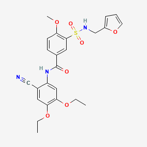 molecular formula C24H25N3O7S B6054729 N-(2-cyano-4,5-diethoxyphenyl)-3-{[(2-furylmethyl)amino]sulfonyl}-4-methoxybenzamide 
