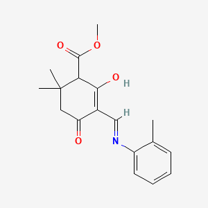 molecular formula C18H21NO4 B6054737 methyl 2,2-dimethyl-5-{[(2-methylphenyl)amino]methylene}-4,6-dioxocyclohexanecarboxylate 