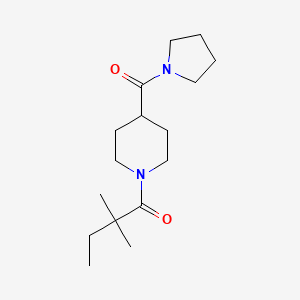 molecular formula C16H28N2O2 B6054743 1-(2,2-dimethylbutanoyl)-4-(1-pyrrolidinylcarbonyl)piperidine 