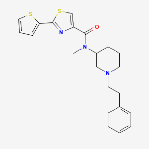 molecular formula C22H25N3OS2 B6054749 N-methyl-N-[1-(2-phenylethyl)-3-piperidinyl]-2-(2-thienyl)-1,3-thiazole-4-carboxamide 