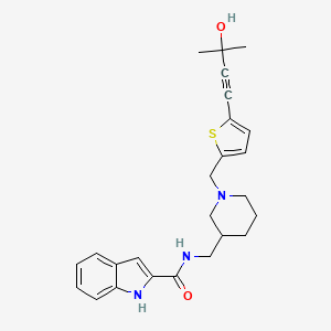 molecular formula C25H29N3O2S B6054755 N-[(1-{[5-(3-hydroxy-3-methyl-1-butyn-1-yl)-2-thienyl]methyl}-3-piperidinyl)methyl]-1H-indole-2-carboxamide 