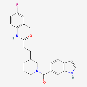 molecular formula C24H26FN3O2 B6054757 N-(4-fluoro-2-methylphenyl)-3-[1-(1H-indol-6-ylcarbonyl)-3-piperidinyl]propanamide 