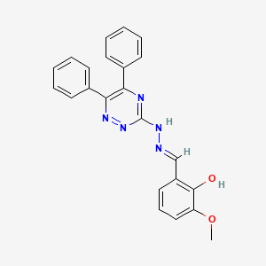molecular formula C23H19N5O2 B6054759 2-hydroxy-3-methoxybenzaldehyde (5,6-diphenyl-1,2,4-triazin-3-yl)hydrazone 