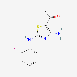 molecular formula C11H10FN3OS B6054769 1-{4-amino-2-[(2-fluorophenyl)amino]-1,3-thiazol-5-yl}ethanone 