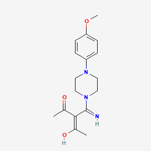 molecular formula C17H23N3O3 B6054773 3-{amino[4-(4-methoxyphenyl)-1-piperazinyl]methylene}-2,4-pentanedione 