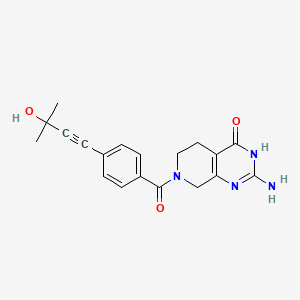 molecular formula C19H20N4O3 B6054791 2-amino-7-[4-(3-hydroxy-3-methylbut-1-yn-1-yl)benzoyl]-5,6,7,8-tetrahydropyrido[3,4-d]pyrimidin-4(3H)-one 