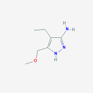 molecular formula C7H13N3O B060548 4-Ethyl-5-(methoxymethyl)-1H-pyrazol-3-amine CAS No. 161487-38-3
