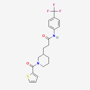 molecular formula C20H21F3N2O2S B6054802 3-[1-(2-thienylcarbonyl)-3-piperidinyl]-N-[4-(trifluoromethyl)phenyl]propanamide 