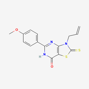 molecular formula C15H13N3O2S2 B6054828 3-allyl-5-(4-methoxyphenyl)-2-thioxo-2,3-dihydro[1,3]thiazolo[4,5-d]pyrimidin-7(6H)-one 