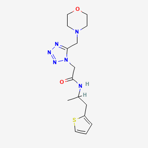 molecular formula C15H22N6O2S B6054833 N-[1-methyl-2-(2-thienyl)ethyl]-2-[5-(4-morpholinylmethyl)-1H-tetrazol-1-yl]acetamide 