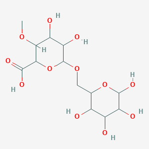 B605487 4,5-dihydroxy-3-methoxy-6-((3,4,5,6-tetrahydroxytetrahydro-2H-pyran-2-yl)methoxy)tetrahydro-2H-pyran-2-carboxylic acid CAS No. 13006-41-2