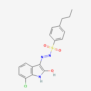 molecular formula C17H16ClN3O3S B6054875 N'-(7-chloro-2-oxo-1,2-dihydro-3H-indol-3-ylidene)-4-propylbenzenesulfonohydrazide 