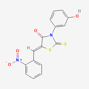 molecular formula C16H10N2O4S2 B6054911 3-(3-hydroxyphenyl)-5-(2-nitrobenzylidene)-2-thioxo-1,3-thiazolidin-4-one 