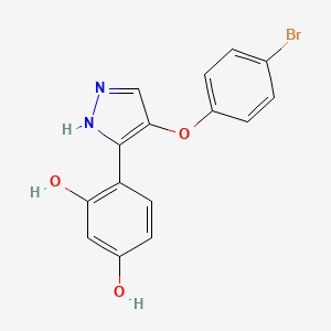 molecular formula C15H11BrN2O3 B6054917 4-[4-(4-bromophenoxy)-1H-pyrazol-3-yl]-1,3-benzenediol 