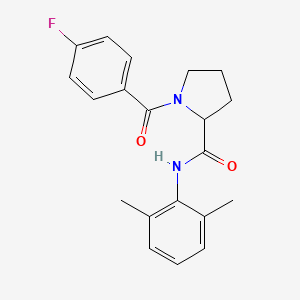 molecular formula C20H21FN2O2 B6054930 N-(2,6-dimethylphenyl)-1-(4-fluorobenzoyl)prolinamide 