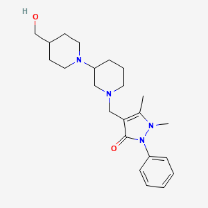 molecular formula C23H34N4O2 B6054934 4-{[4-(hydroxymethyl)-1,3'-bipiperidin-1'-yl]methyl}-1,5-dimethyl-2-phenyl-1,2-dihydro-3H-pyrazol-3-one 