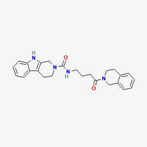 molecular formula C25H28N4O2 B6055011 N-[4-(3,4-dihydro-2(1H)-isoquinolinyl)-4-oxobutyl]-1,3,4,9-tetrahydro-2H-beta-carboline-2-carboxamide 