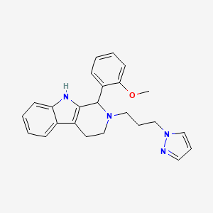 molecular formula C24H26N4O B6055028 1-(2-methoxyphenyl)-2-[3-(1H-pyrazol-1-yl)propyl]-2,3,4,9-tetrahydro-1H-beta-carboline 
