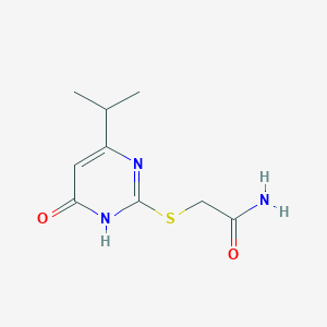 molecular formula C9H13N3O2S B6055046 2-[(4-isopropyl-6-oxo-1,6-dihydro-2-pyrimidinyl)thio]acetamide 