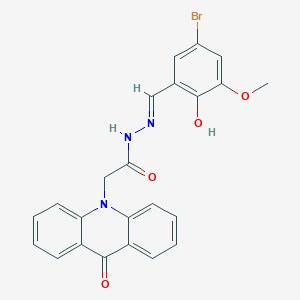 molecular formula C23H18BrN3O4 B6055053 N'-(5-bromo-2-hydroxy-3-methoxybenzylidene)-2-(9-oxo-10(9H)-acridinyl)acetohydrazide 