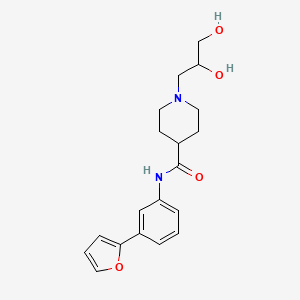 molecular formula C19H24N2O4 B6055059 1-(2,3-dihydroxypropyl)-N-[3-(2-furyl)phenyl]-4-piperidinecarboxamide 