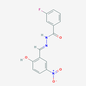 molecular formula C14H10FN3O4 B6055078 3-fluoro-N'-(2-hydroxy-5-nitrobenzylidene)benzohydrazide 