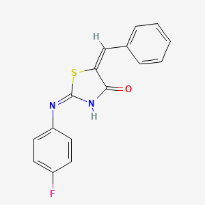 molecular formula C16H11FN2OS B6055081 5-benzylidene-2-[(4-fluorophenyl)amino]-1,3-thiazol-4(5H)-one 