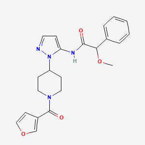 molecular formula C22H24N4O4 B6055089 N-{1-[1-(3-furoyl)-4-piperidinyl]-1H-pyrazol-5-yl}-2-methoxy-2-phenylacetamide 