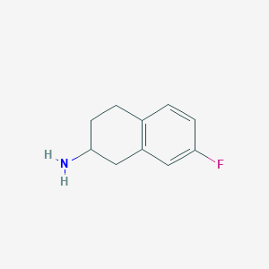 molecular formula C10H12FN B060551 7-氟-1,2,3,4-四氢萘-2-胺 CAS No. 173998-63-5