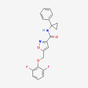 molecular formula C20H16F2N2O3 B6055103 5-[(2,6-difluorophenoxy)methyl]-N-(1-phenylcyclopropyl)-3-isoxazolecarboxamide 