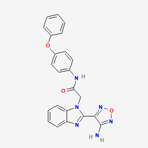 molecular formula C23H18N6O3 B6055111 2-[2-(4-amino-1,2,5-oxadiazol-3-yl)-1H-benzimidazol-1-yl]-N-(4-phenoxyphenyl)acetamide 