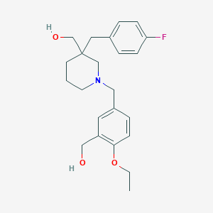 molecular formula C23H30FNO3 B6055126 (2-ethoxy-5-{[3-(4-fluorobenzyl)-3-(hydroxymethyl)-1-piperidinyl]methyl}phenyl)methanol 