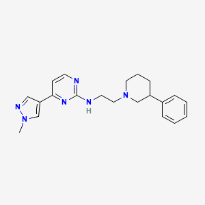 4-(1-methyl-1H-pyrazol-4-yl)-N-[2-(3-phenylpiperidin-1-yl)ethyl]pyrimidin-2-amine